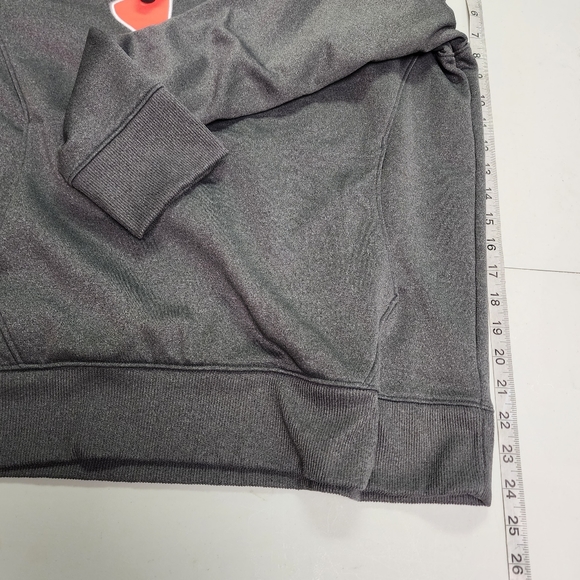 Under Armour Loose Slate Gray Big Logo Long Sleeve Hooded Sweatshirt Size Medium - Picture 8 of 13